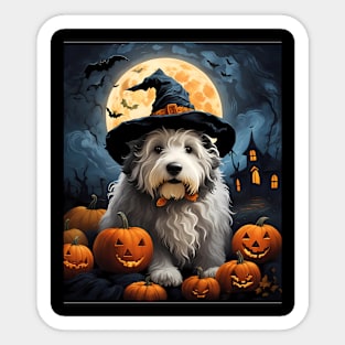 Aesthetic HalloweenOld English Sheepdog Witch Pumpkin Horror Nights Custom Sticker